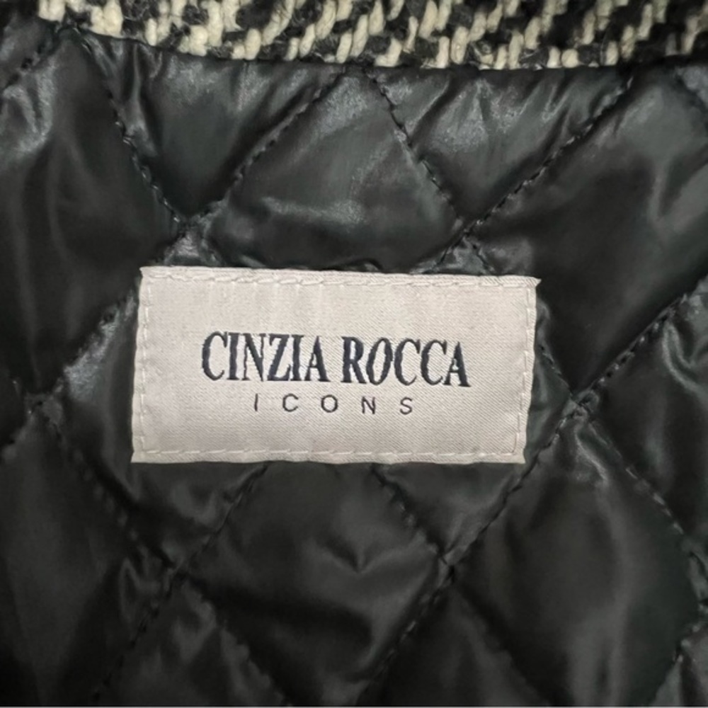 Cinzia Rocca Tweed Wool Coat Women’s 4 Grey Black Zip In Vest Classic - Picture 11 of 12